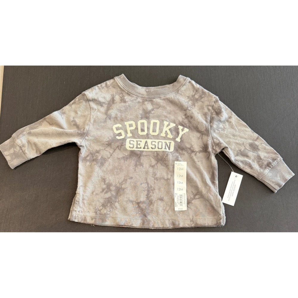 Little Co Lauren Conrad Baby Spooky Season Tie Dye Organic Cotton Tee Gray 12M
